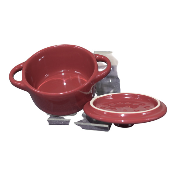 Crofton Mini Ceramic Red & Green Ceramic Dish 2PK Holidaycore Wintercore EUC - Picture 5 of 15